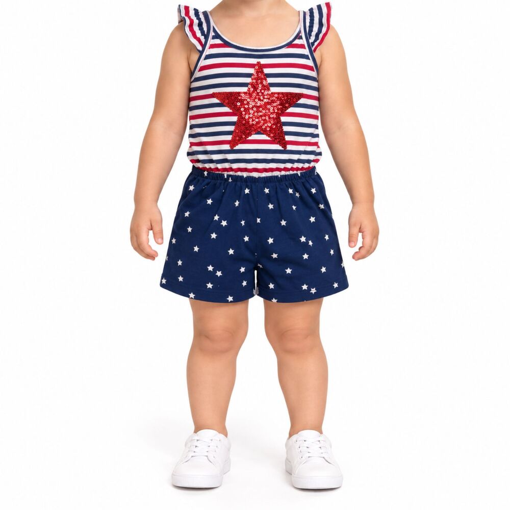 🔥 5 for $30 🔥 The Children’s Place Patriotic Star Romper | Size 3T